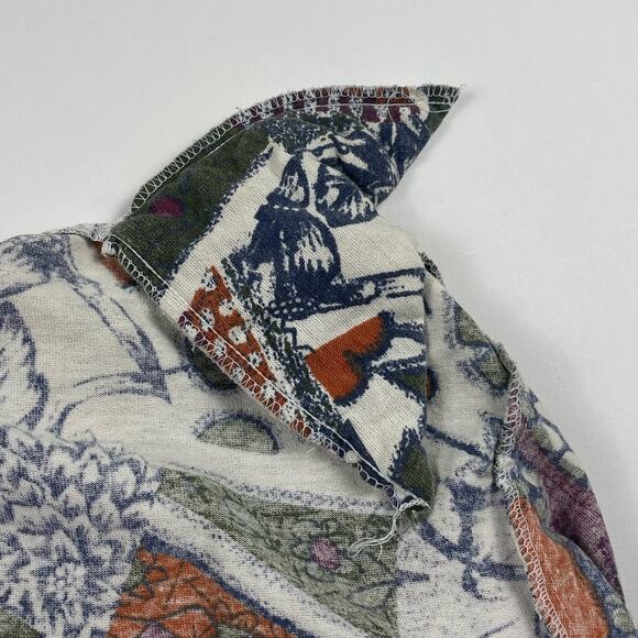 Vintage Floral Abstract Wildlife Nature Womens Henley 80s Shirt Fits like Medium - Picture 4 of 8